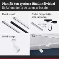URail Spot sur rail Cover Spot individuel GU10 max. 10W gradable 230V Blanc signal - système d'accrochage et décoration - détail 6