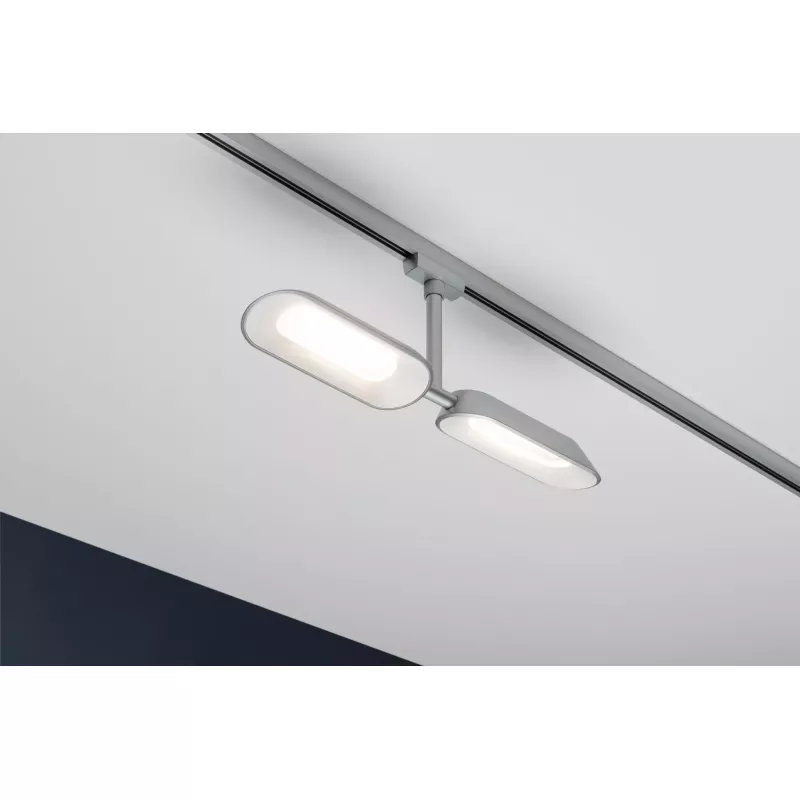 ,URail Spot sur rail Dipper Spot individuel 2x650lm 2x8W 2700K gradable 230V Chrome mat,,,