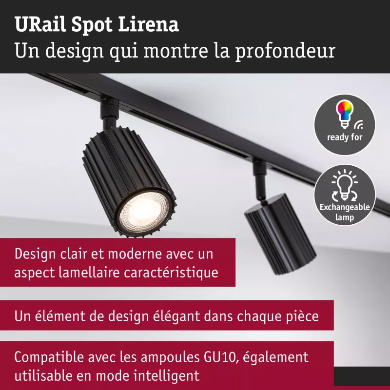 URail Schienenstrahler Lirena GU10 max. 10W 230V
