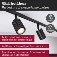 URail Foco sobre carril Lirena GU10 máx. 10W 230V - système d'accrochage et décoration - détail 3