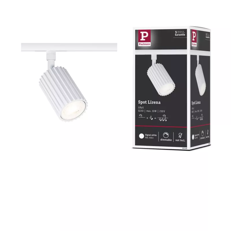 URail Gleisstrahler Lirena GU10 max. 10W 230V Signalweiß PAULMANN 28 - Cimaise Tableau 