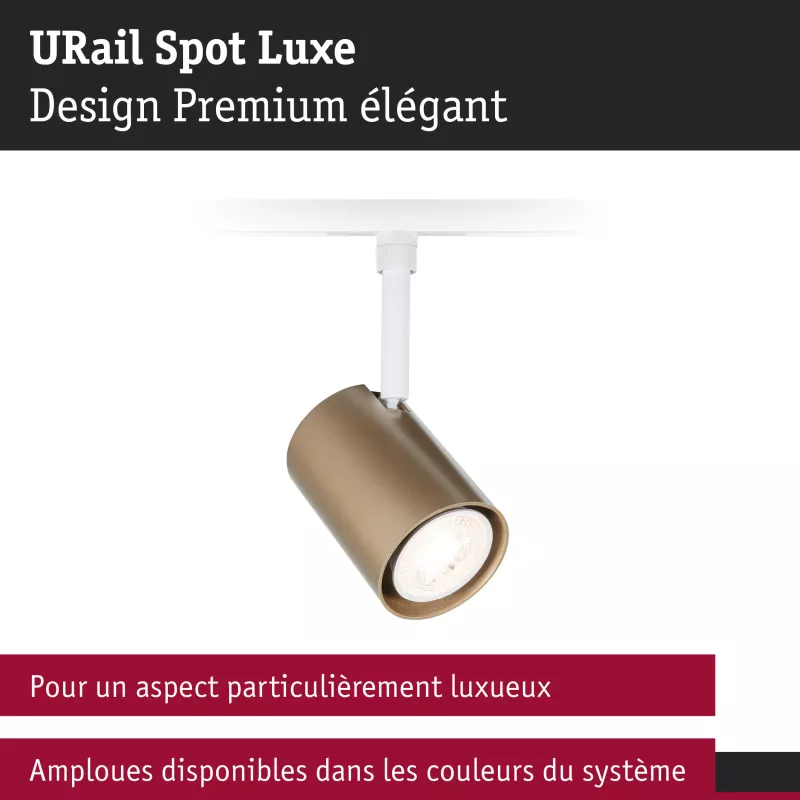 URail Luxus-Schienenstrahler GU10 max. 10 W dimmbar 230 V Mattgold, Signalweiß PAULMANN 20 - Cimaise Tableau 
