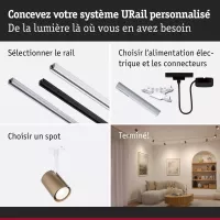 URail Luxury Track Spot GU10 max. 10W dimmable 230V Matte Gold, Signal White - système d'accrochage et décoration - détail 8