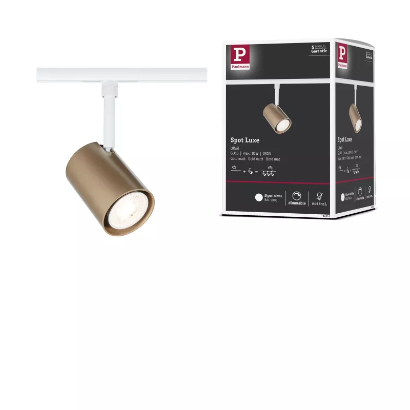 ,URail Spot sur rail Luxe GU10 max. 10W gradable 230V Doré mat,, Blanc signal, PAULMANN 26 - Cimaise Tableau 