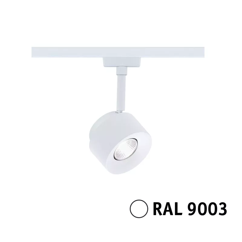 Foco para riel URail, panel de 680 lm, 7,4 W, 4000 K, regulable, 230 V, blanco señal.