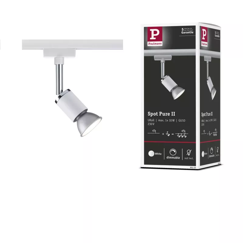 ,URail Spot sur rail Pure II Spot individuel GU10 max. 10W gradable 230V Blanc,,,