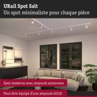 URail Spot sur rail Salt Spot individuel GU10 max. 10W gradable 230V Blanc signal - système d'accrochage et décoration - détail 6
