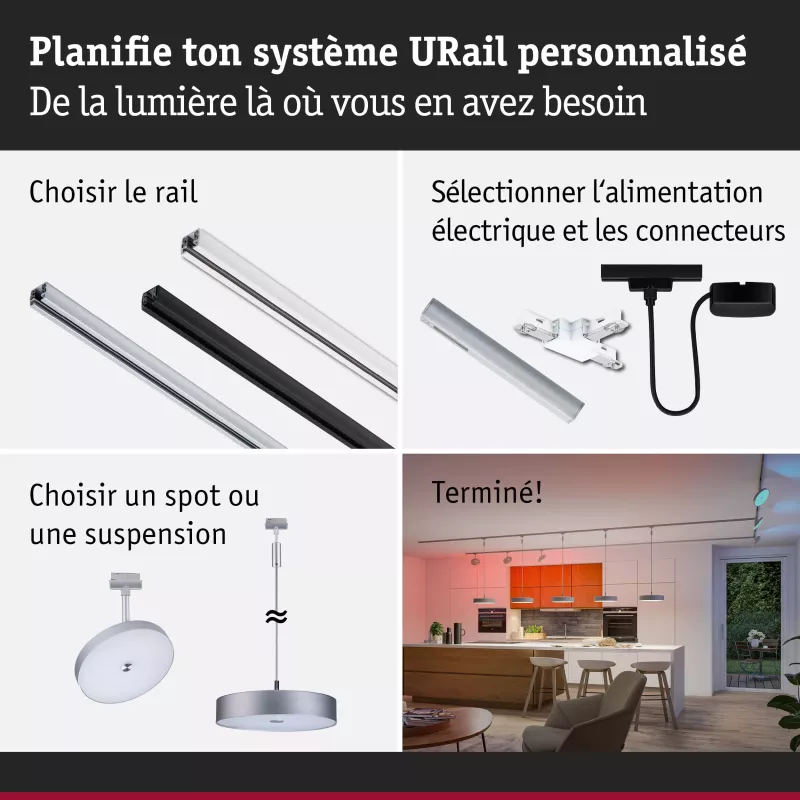 ,URail Schienenstrahler Smart Home Zigbee 3.0 Hildor RGBW 500lm 7,5W RGBW+ dimmbar 230V,