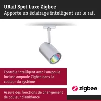 ,URail Track spotlight Smart Home Zigbee 3.0 Luxury GU10 350lm 4,,8W RGBW+ dimmable 230V, - système d'accrochage et décoration - détail 8