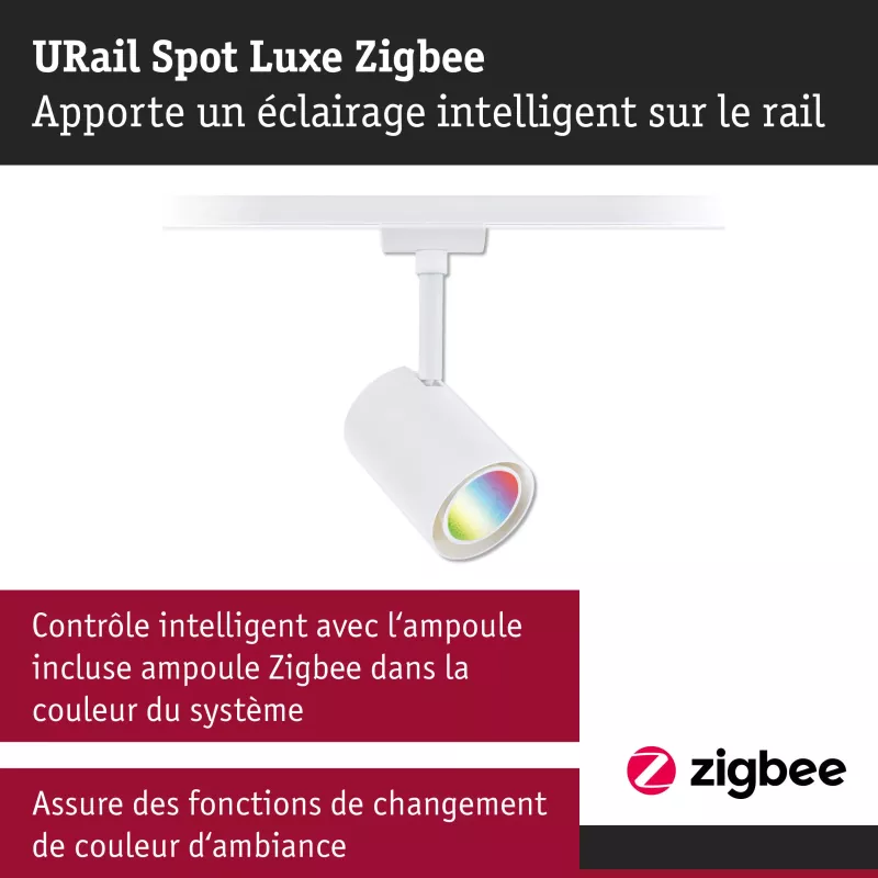 ,URail Track spotlight Smart Home Zigbee 3.0 Luxury GU10 350lm 4,,8W RGBW+ dimmable 230V Signal white,
