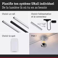 URail Schienenstrahler, Fassung E27, max. 20 W, dimmbar, 230 V, Signalweiß - système d'accrochage et décoration - détail 8