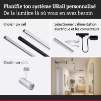 URail Spot sur rail Theron Spot individuel 1020lm 11W 3000K gradable 230V - système d'accrochage et décoration - détail 7