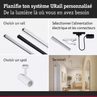 URail Track spotlight Theron Individual spotlight 1020lm 11W 3000K dimmable 230V Signal white - système d'accrochage et décoration - détail 8