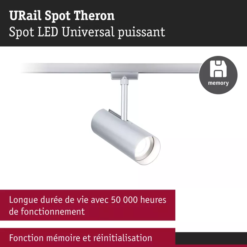 URail Schienenstrahler Theron Einzelstrahler 1100 lm 11 W 4000 K dimmbar 230 V