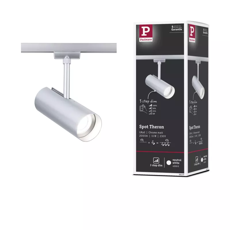 URail Schienenstrahler Theron Einzelstrahler 1100 lm 11 W 4000 K dimmbar 230 V