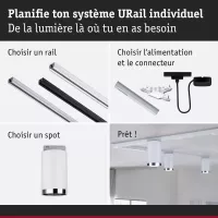 URail Spot sur rail Tube Spot individuel GU10 max. 10W gradable 230V Blanc signal - système d'accrochage et décoration - détail 5
