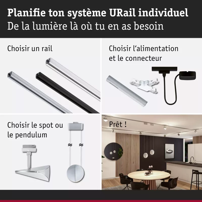 URail Suspension 3-Step-Dim Alejandro 800lm 10W 4000K gradable 230V PAULMANN 26 - Cimaise Tableau 