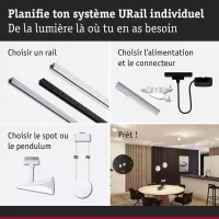 URail Suspension 3-Step-Dim Alejandro 800lm 10W 4000K gradable 230V Blanc signal - système d'accrochage et décoration - détail 6