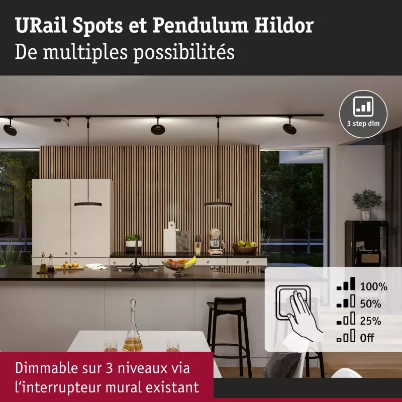 URail Suspension 3-Step-Dim Hildor 850lm 15W 4000K gradable 230V