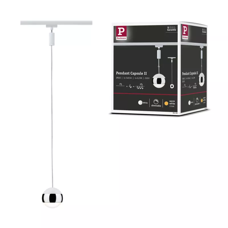 ,URail Suspension Capsule II 439lm 6,,3W 2700K gradable 230V Blanc,,,