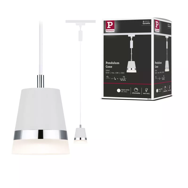 URail Suspension Cone GU10 max. 10W gradable 230V Blanc signal