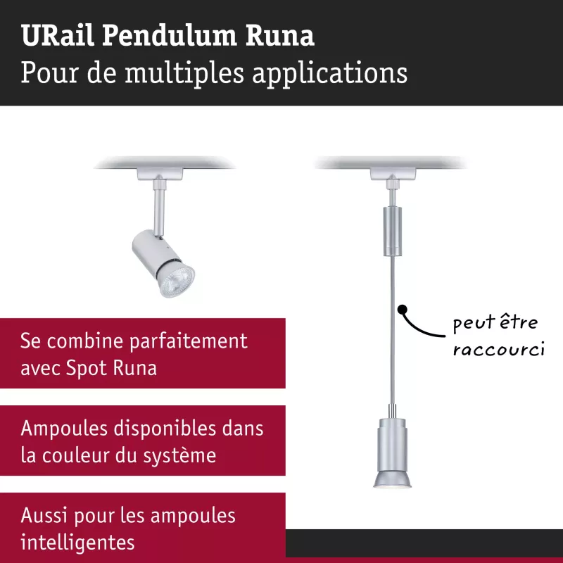 URail Suspension Runa GU10 max. 10W gradable 230V PAULMANN 28 - Cimaise Tableau 