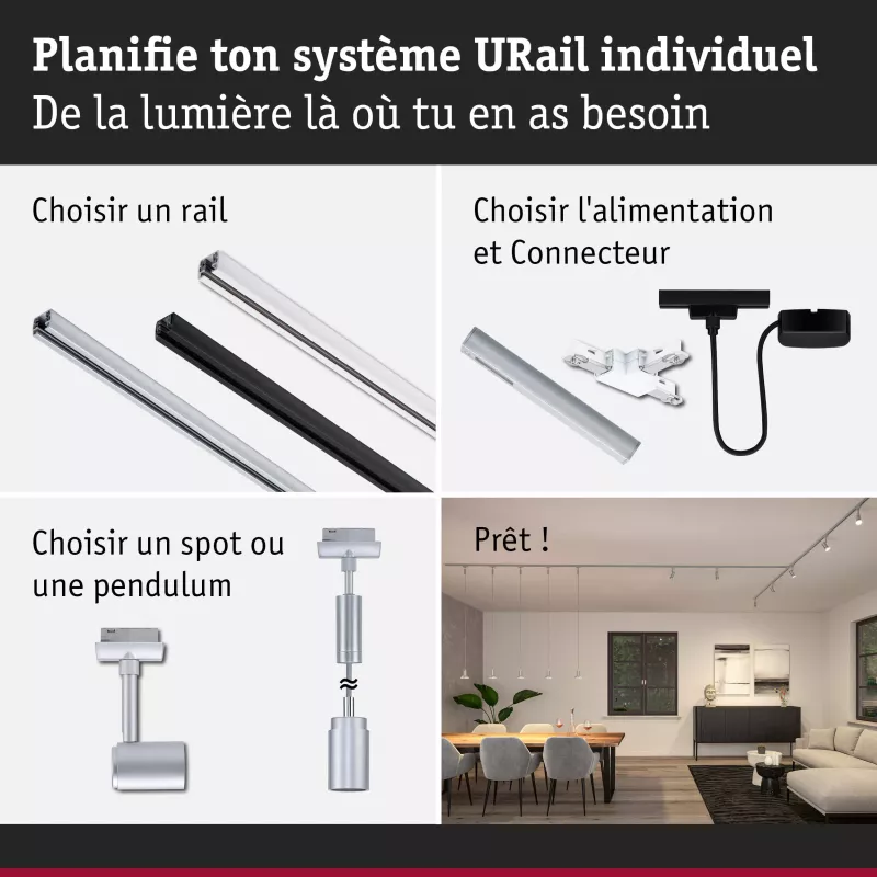 URail Suspension Runa GU10 max. 10W gradable 230V PAULMANN 29 - Cimaise Tableau 