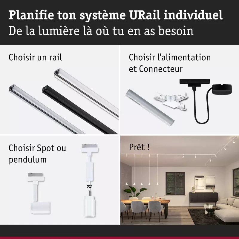URail Pendant Lamp Runa GU10 max. 10W dimmable 230V Signal white