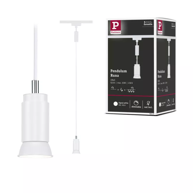 URail Pendelleuchte Runa GU10 max. 10W dimmbar 230V Signal weiß