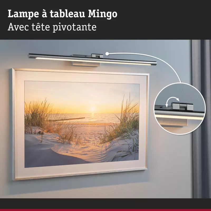 Éclairage de tableau LED Mingo 3000K 810lm 230V 11W Alu brossé PAULMANN 9 - Cimaise Tableau 