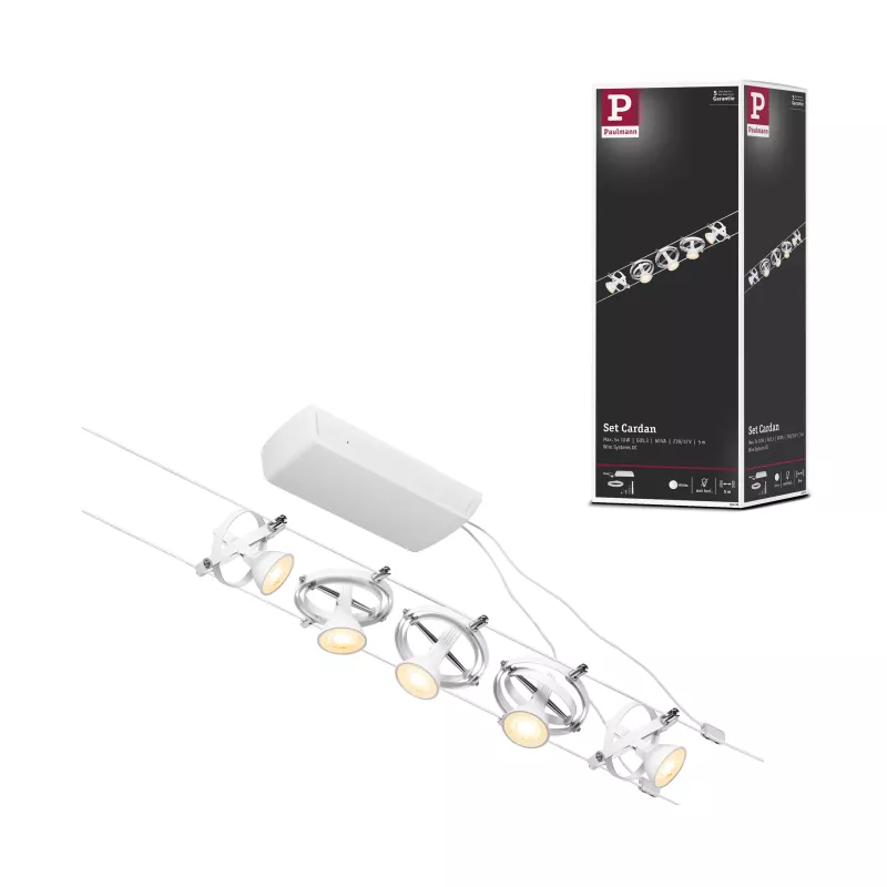 CorDuo Système sur câbles Cardan Kit de base GU5,3 max. 5x10W 230/12V