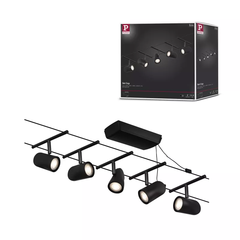 Kit básico del sistema de cables CorDuo Cup GU5.3 máx. 5x10W 230/12V