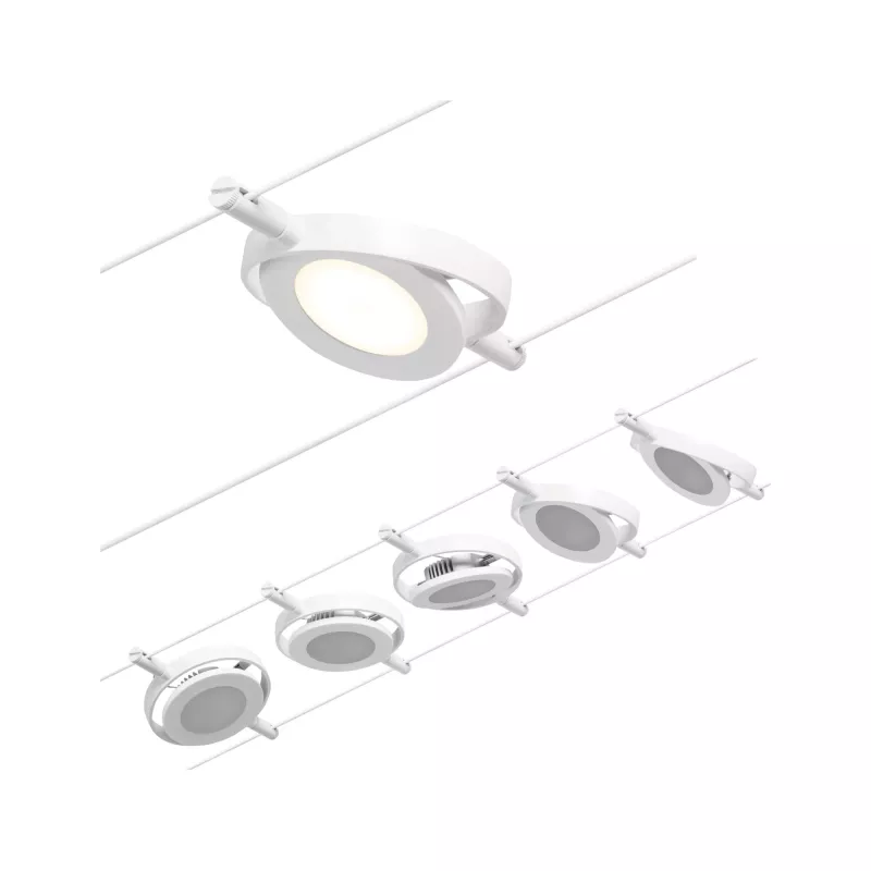 Kit base para sistema de cable LED CorDuo RoundMac 5x200lm 5x4,5W 3000K 230/12V