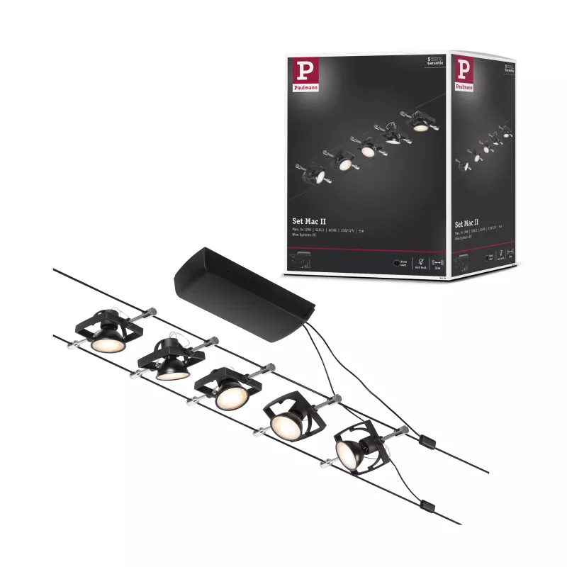CorDuo Système sur câbles Mac II Kit de base GU5,3 max. 5x10W 230/12V
