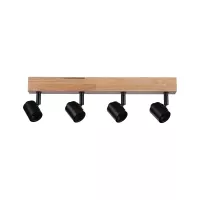 LED Strahler Arvid E27, max. 230 V, 4 x 20 W, dimmbar, Schwarz - système d'accrochage et décoration - détail 1