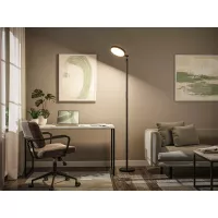 Lámpara de pie LED blanca regulable Caneta, 1750 mm, 1300 lm, 20 W, color negro. - système d'accrochage et décoration - détail 11