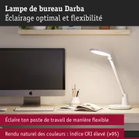 Darba LED Schreibtischlampe 4000K 1150lm 15W Mattweiß - système d'accrochage et décoration - détail 3