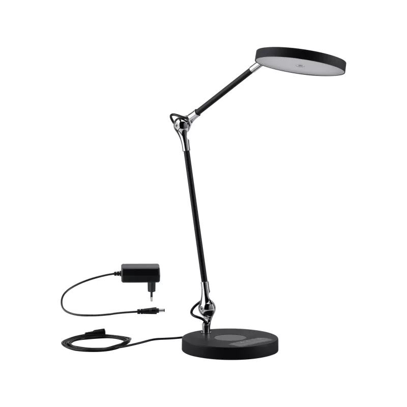 Lámpara de escritorio LED Numis QI blanca con interruptor, 1000 lm