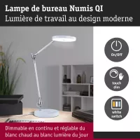 Numis QI White Switch LED Schreibtischlampe 1000lm - système d'accrochage et décoration - détail 28
