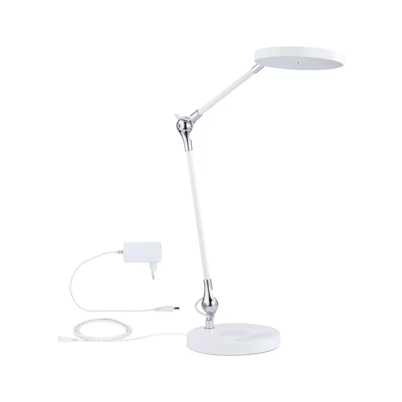 Lámpara de escritorio LED Numis QI blanca con interruptor, 1000 lm