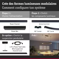 Luz de canal Linion de 90°, 24 V, 3,5 W, 3000 K, color negro. - système d'accrochage et décoration - détail 6