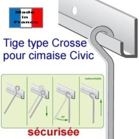 4 x 4 mm Kreuzstab - Bilderschienenbefestigung für Civic Industry Board Civic Industrie 2 - Cimaise Tableau