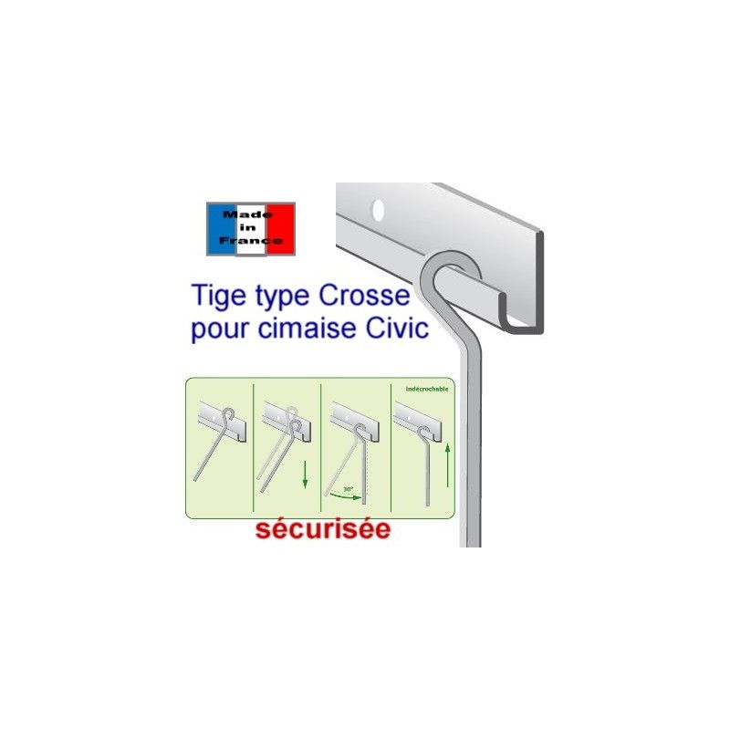 Cruz tipo 4 x 4 mm - fijación para la industria cívica de mesa Civic Industrie 2 - Cimaise Tableau 