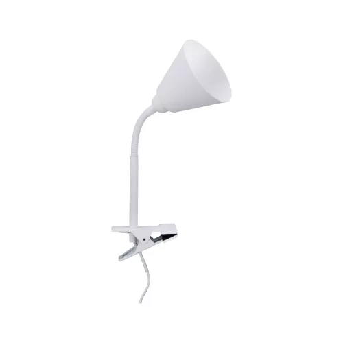 Spot clamp Vitis Flexible arm cord switch White 230V E14