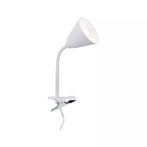 Spot clamp Vitis Flexible arm cord switch White 230V E14