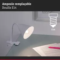 Pinza de contacto Vitis, interruptor de cable con brazo flexible, color blanco, 230 V, casquillo E14 - système d'accrochage et décoration - détail 6