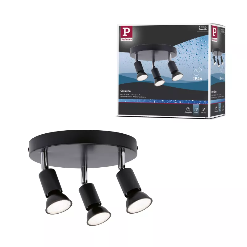 Spotlight Carolina IP44 GU10 230V max. 3x10W dimmable