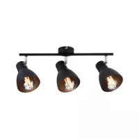 Spotlight Davy E27 230V max. 3x20W gradable Noir - système d'accrochage et décoration - détail 4