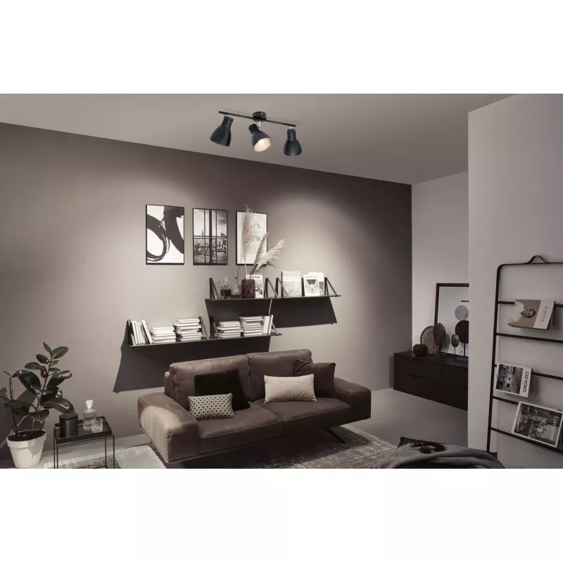 Foco Davy E27 230V máx. 3x20W regulable Negro