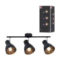 Foco Davy E27 230V máx. 3x20W regulable Negro - système d'accrochage et décoration - détail 8